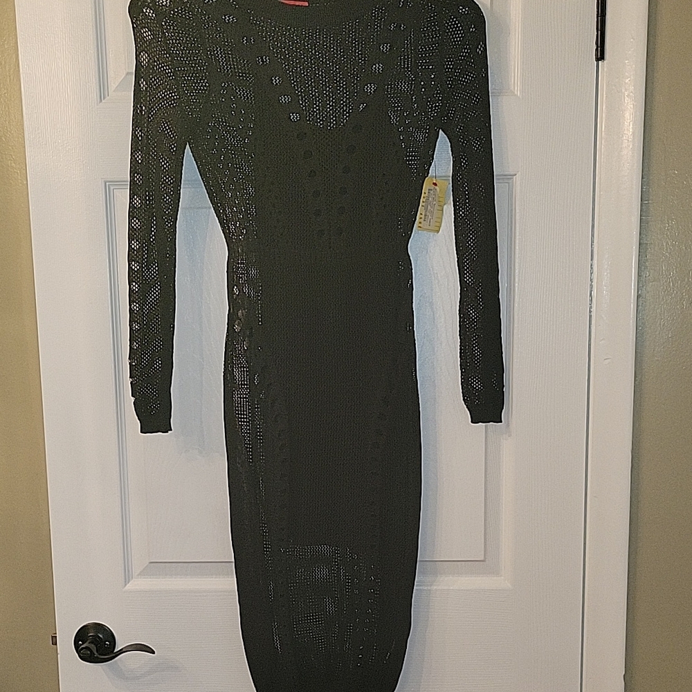 Black Long Sleeve Knit Dress